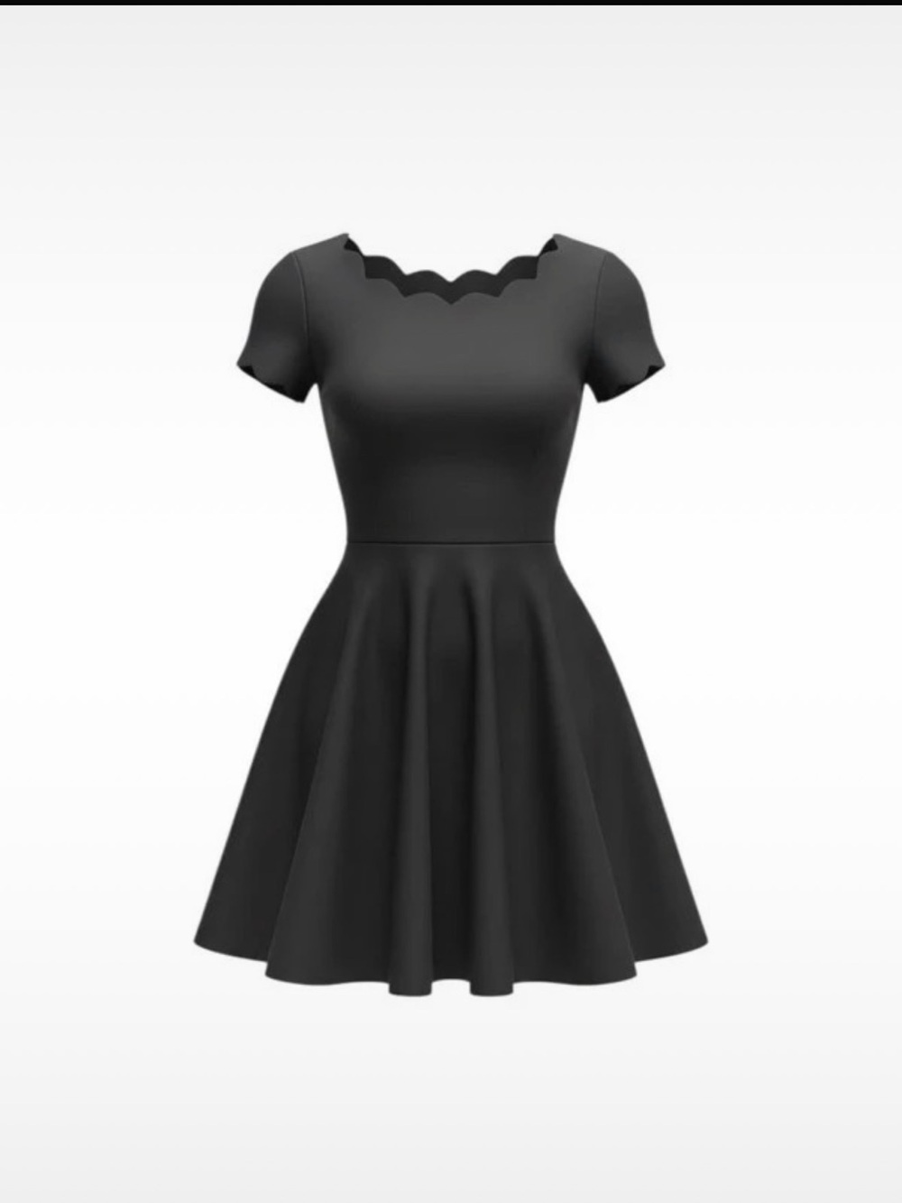 AQUA Scalloped Neckline Fit and Flare Dress